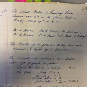Snippet from 1964 Minutes